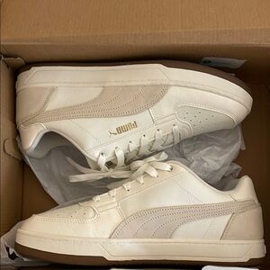 Puma Cream Sneakers Retro-Inspired Low-Top